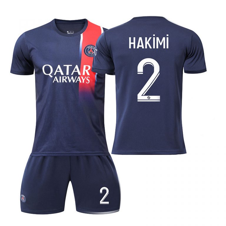 Herren Paris Saint-Germain PSG 23-24 Heimtrikot Fußballtrikots Set HAKiMi 2