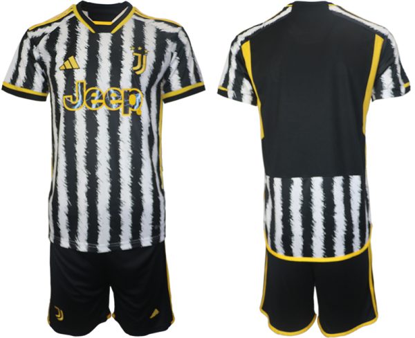 Online-Kaufen-Herren-Juventus-2023-24-Heimtrikot-Kurzarm-Kurze-Hosen